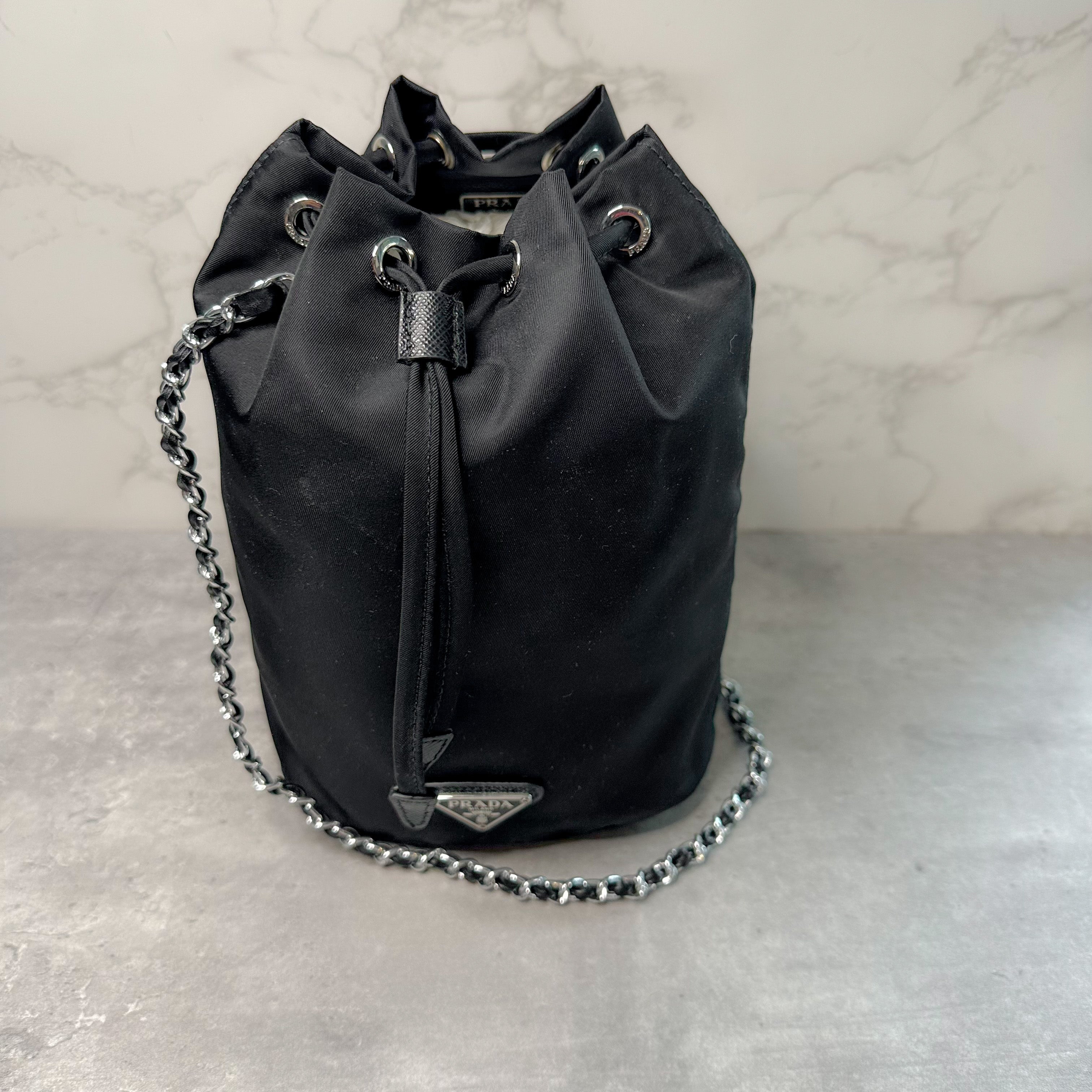 Prada Mini Nylon Bucket Bag